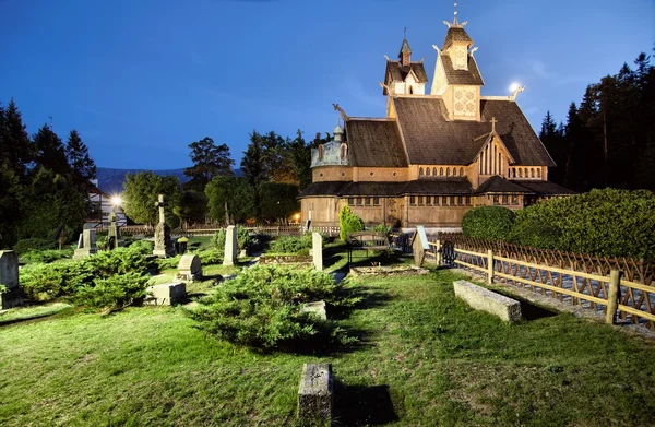 Історичний дерев'яний храм Ван напрямку Карпач, Польща — стокове фото
