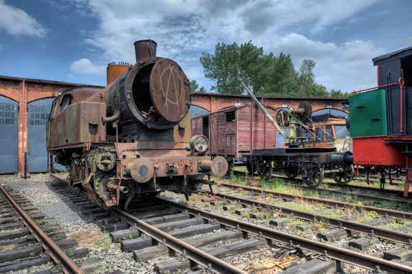 La vieja locomotora de vapor — Foto de Stock