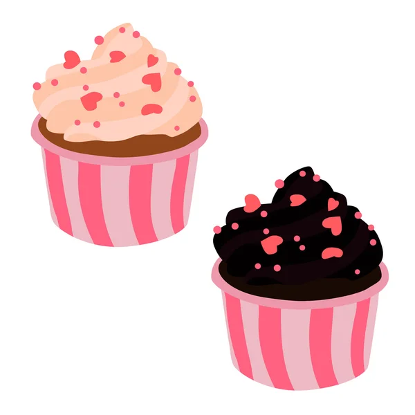 Cupcakes set cake — Stock Vector