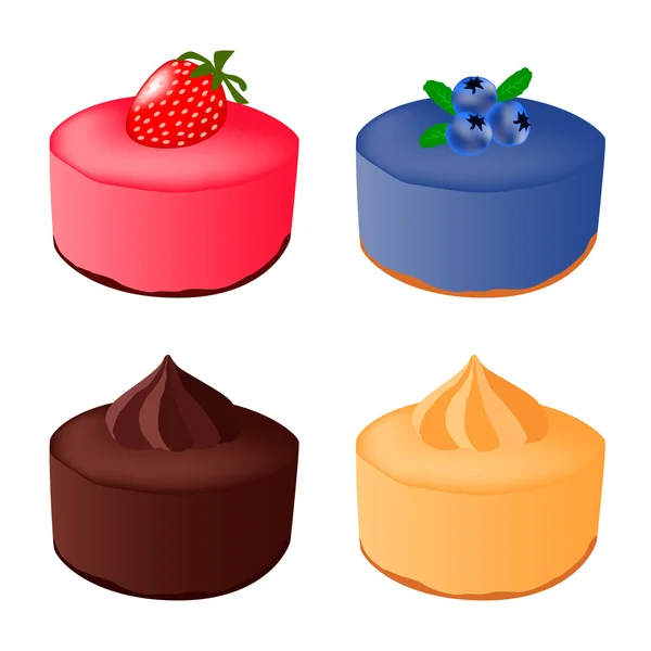 Торт, ягоди, полуниця, чорниця — стоковий вектор