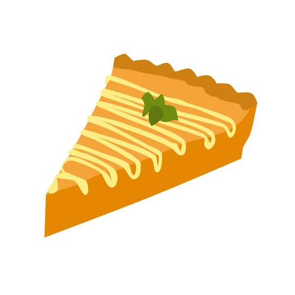 Abóbora Doce Desenho Animado Torta Laranja — Vetor de Stock