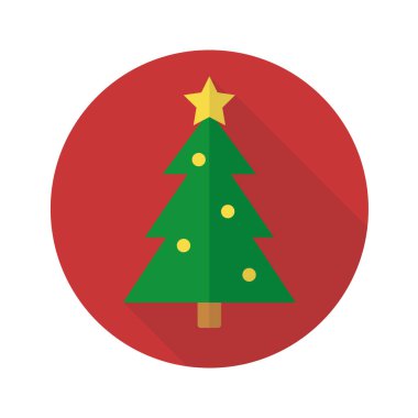Noel ağacı simgesi yeşil kırmızı