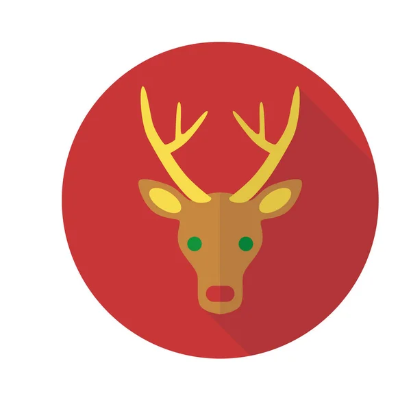 Noel geyiği simgesi yeşil kırmızı