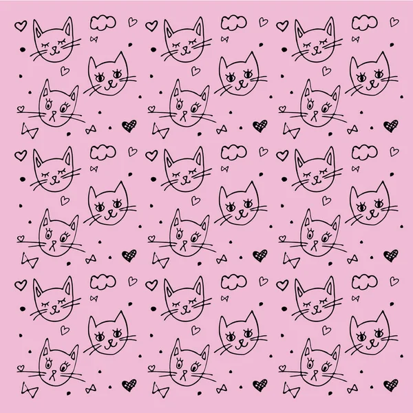 Pembe kediler arka plan Bulut kalbi