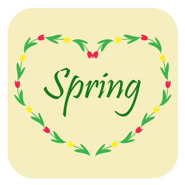 Pembe çiçekli dekoratif çerçeve bahar lalesi