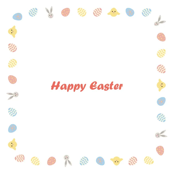 Mutlu Paskalyalar. Tavşan kuşları sınır çerçevesi.