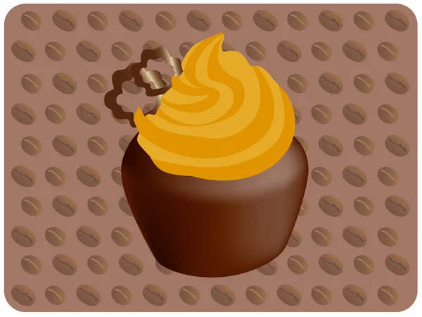 Cupcake καφέ — Διανυσματικό Αρχείο
