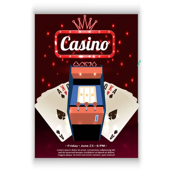 Casino Night Flyer Template Design — Archivo Imágenes Vectoriales