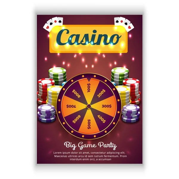 Poker Night Flyer Template Design — Archivo Imágenes Vectoriales