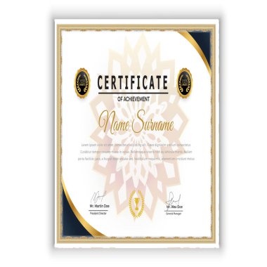 Başarı çerçevesi tasarım şablonu Vintage tasarım ögelerinin ayrıntılı sertifika illüstrasyonu