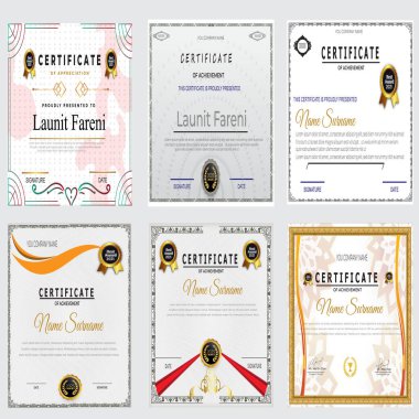 Vektör kümesi kaligrafik tasarım elemanları vektör defne çelenkleri kümesi. Makbuz, Hediye Sertifikası, Sınırlı Coupon Şablonu, Çerçeve Tüm tasarım Vintage Retro Simgeleri ve Etiketler Fişi, Hediye Sertifikası, Coupon şablonu 