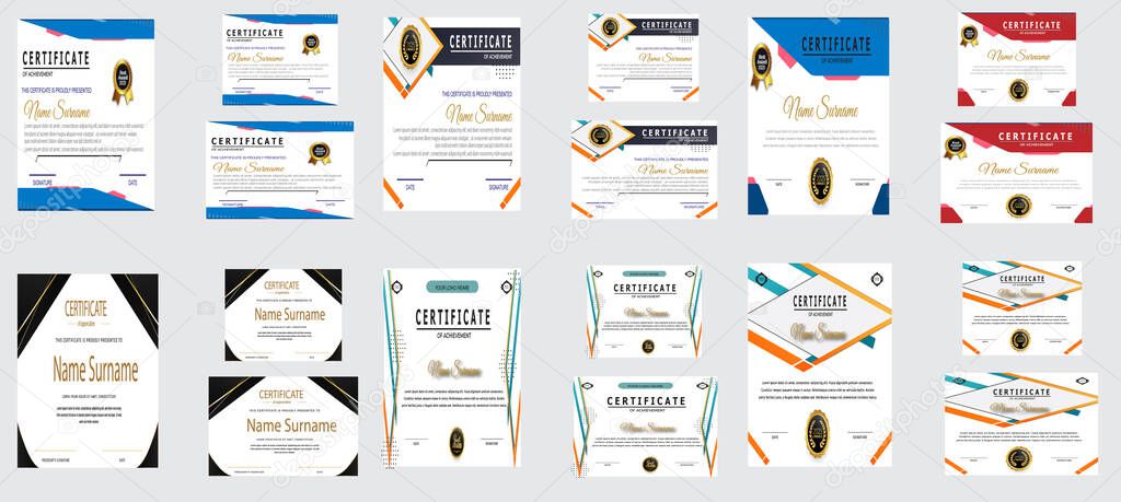 vector illustration Certificate of completion template Gray certificate template Vector pattern that is used in currency and certificate Classic guilloche border for diploma or certificate with protect Certificate templates Certificate template 