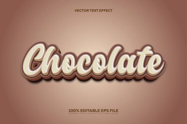 Çikolata 3d biçim Düzenlenebilir Metin Efekti.