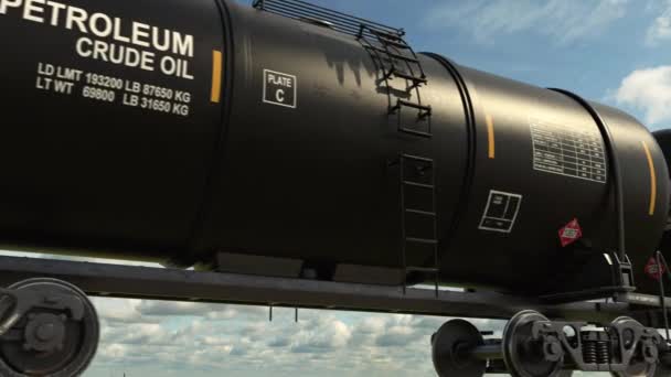 Petroleum freight train transportation crude oil on railroad — Stock Video