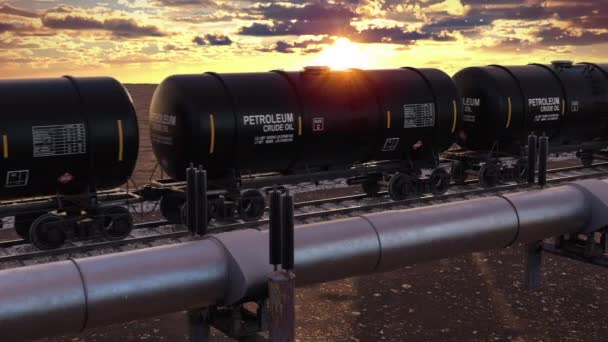 Olja petroleum och gas transport med två typer av energi — Stockvideo