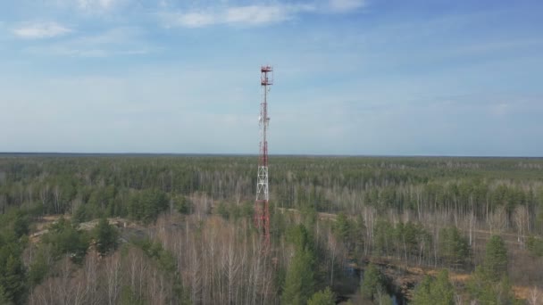 Torre de antena de telecomunicações de 4g 5g rede móvel de internet celular — Vídeo de Stock