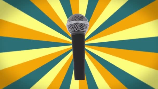 Mikrofon karaoke pada latar belakang retro vintage — Stok Video