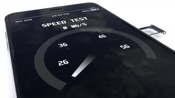 Geschwindigkeitstest für die Internetverbindung der Telekom auf dem Smartphone — Stockvideo
