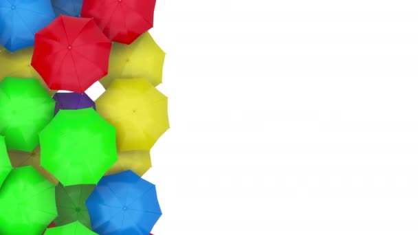 Parasol wielokolorowe tło z wieloma kolorowymi parasolami 3d renderowania — Wideo stockowe