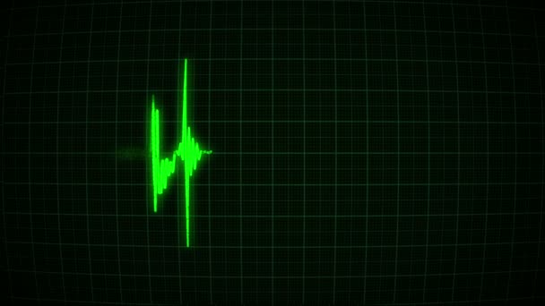 Сердцебиение на зеленом мониторе — стоковое видео