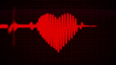 Kalp atışı kırmızı monitör Sevgililer kalp ile döngü