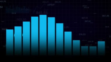Koyu mavi zemin üzerine artan grafik