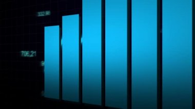 Kamera büyüyen grafik üzerinde koyu mavi görünüyor.