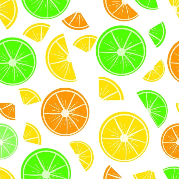 Seamless Pattern Lemon Slices Hand Drawn Illustration Curved Lines Doodle — Stock Photo, Image