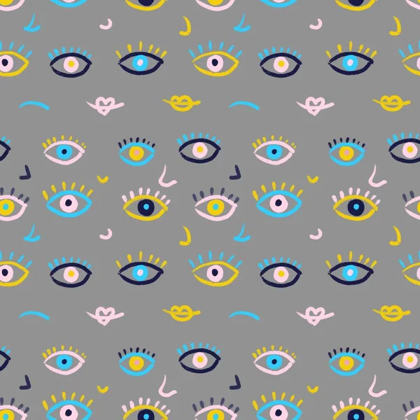 Pattern Eyes Abstrak Mulus Dengan Warna Yang Berbeda Pada Latar — Stok Foto