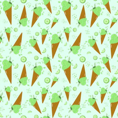 Dondurmayla kusursuz desen. Çizim, karalama stilinde elle çizilmiş. Kumaş ve diğer eşyalar için tasarım.