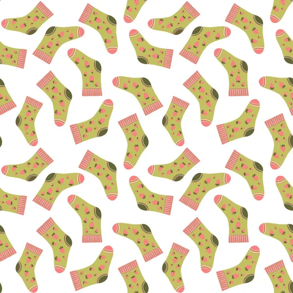 Απρόσκοπτη Μοτίβο Πολύχρωμες Κάλτσες Εικόνα Σχεδιάζεται Χέρι Καμπύλες Γραμμές Σχεδιασμός — Φωτογραφία Αρχείου