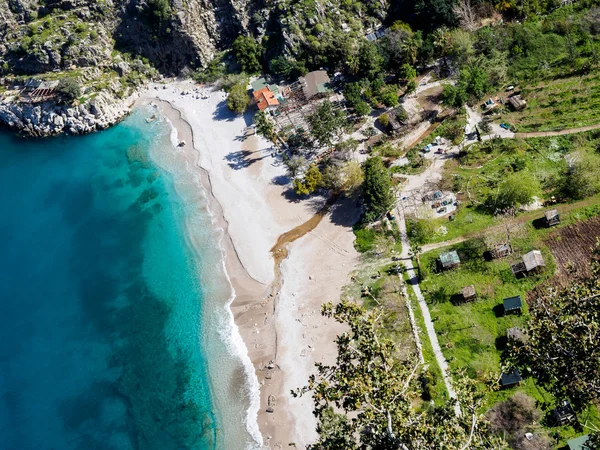 Luchtfoto van de vlindervallei. Turkije. Stockafbeelding