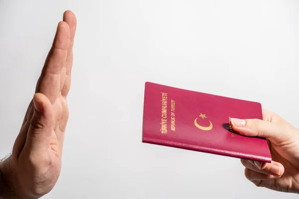 Turecký Cestovní Pas Červený Turecký Standardní Cestovní Pas — Stock fotografie