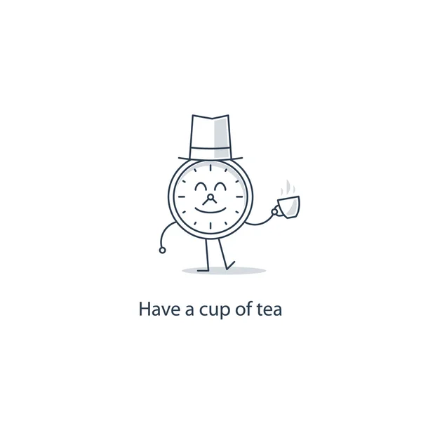 お茶のカップを持っています。 — ストックベクタ