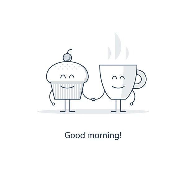 Guten Morgen, Teezeit — Stockvektor
