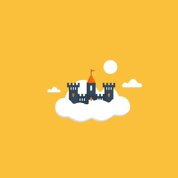 Cloud Castle. Concept de stockage sécurisé des données — Image vectorielle