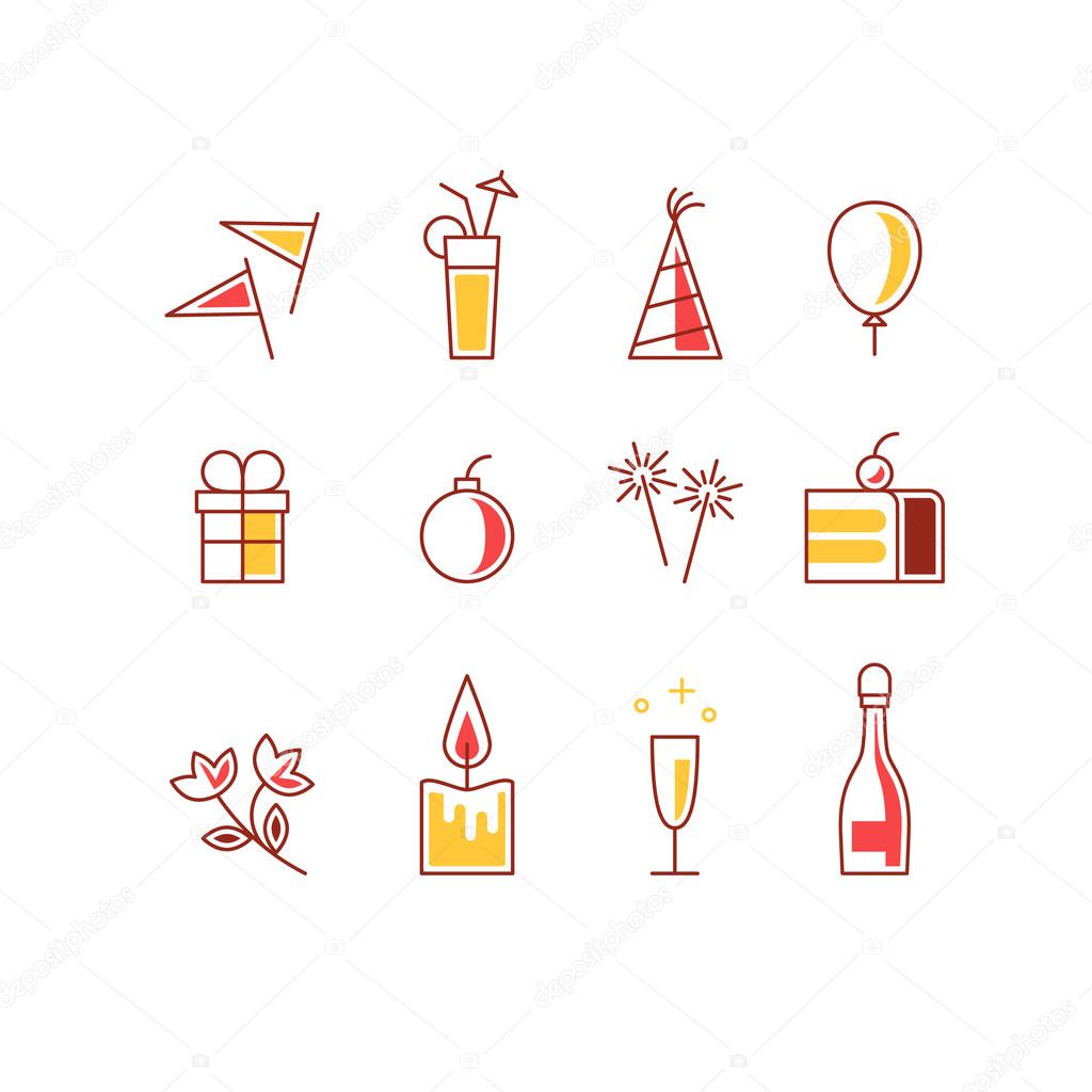Event celebration icons vector illustration