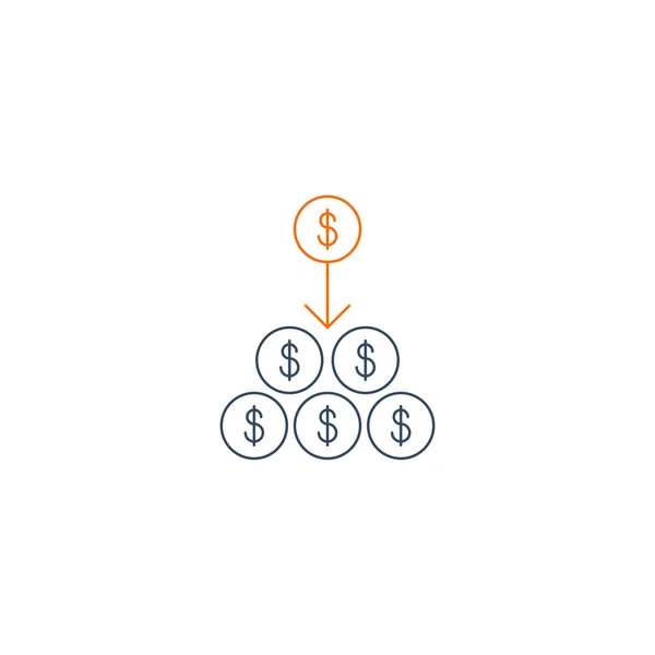 Croissance des revenus, augmentation des bénéfices, portefeuille financier — Image vectorielle