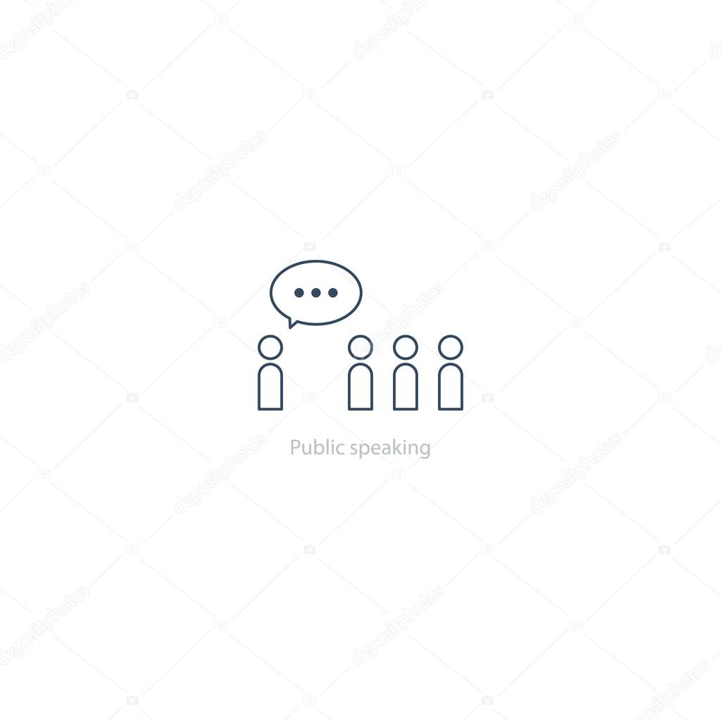 Public speaking, communication concept, vector illustration