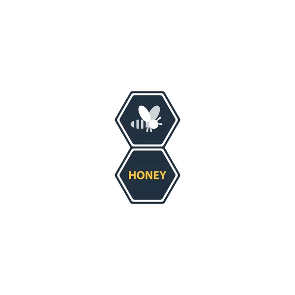 Honey and bee icon — Stock Vector