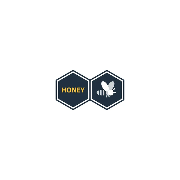 Honey and bee icon — Stock Vector