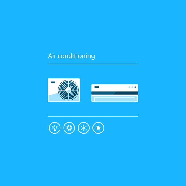 Home air conditioning service icons — Stock Vector