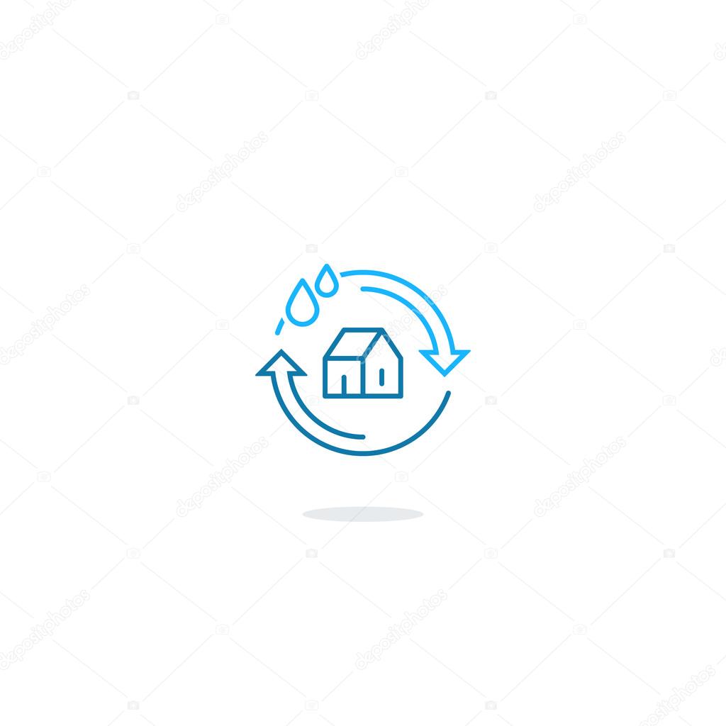 House improvement icon symbol, home water filtering
