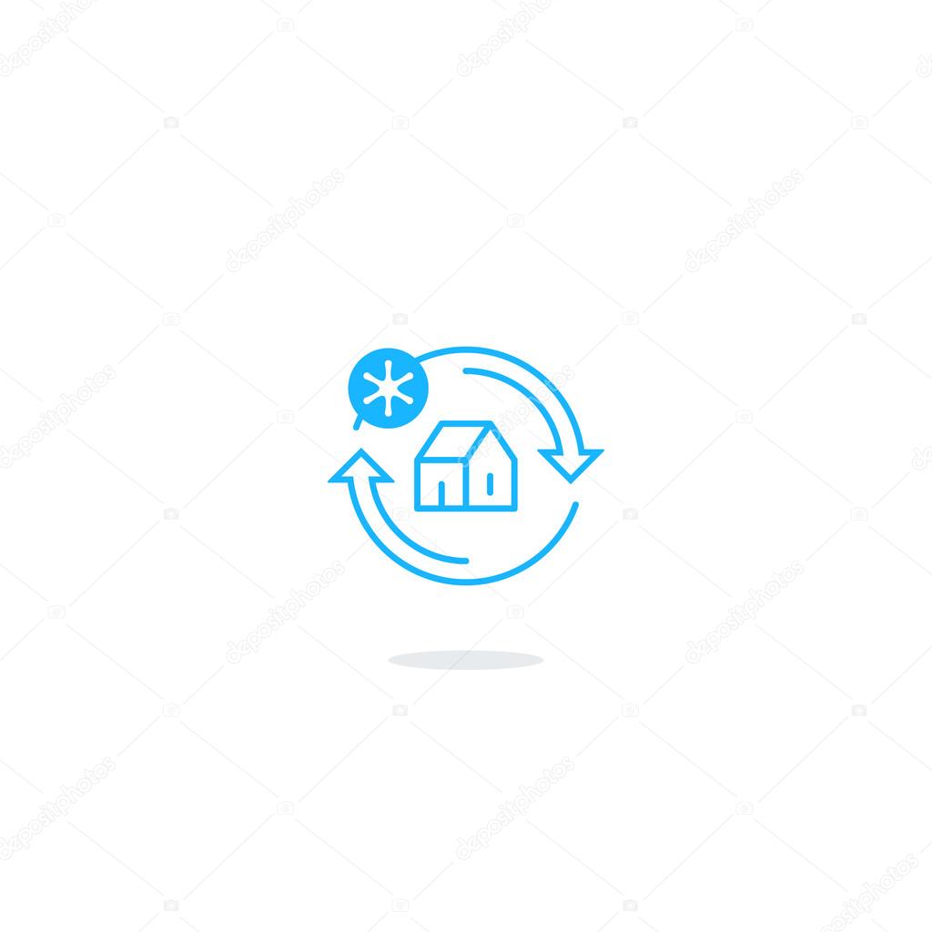 House improvement icon symbol, thermo insulation