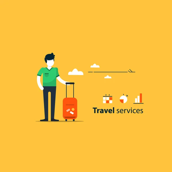 Principales servicios de viajes — Vector de stock