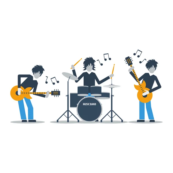 Banda de música rock — Vector de stock