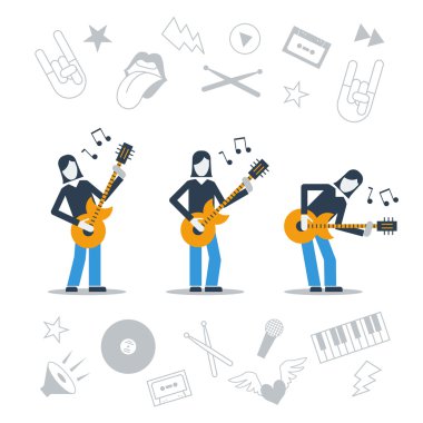 Duruşlar bir gitarist ve uygular