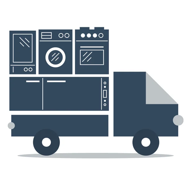 Voorzieningen vrachtwagen levering — Stockvector