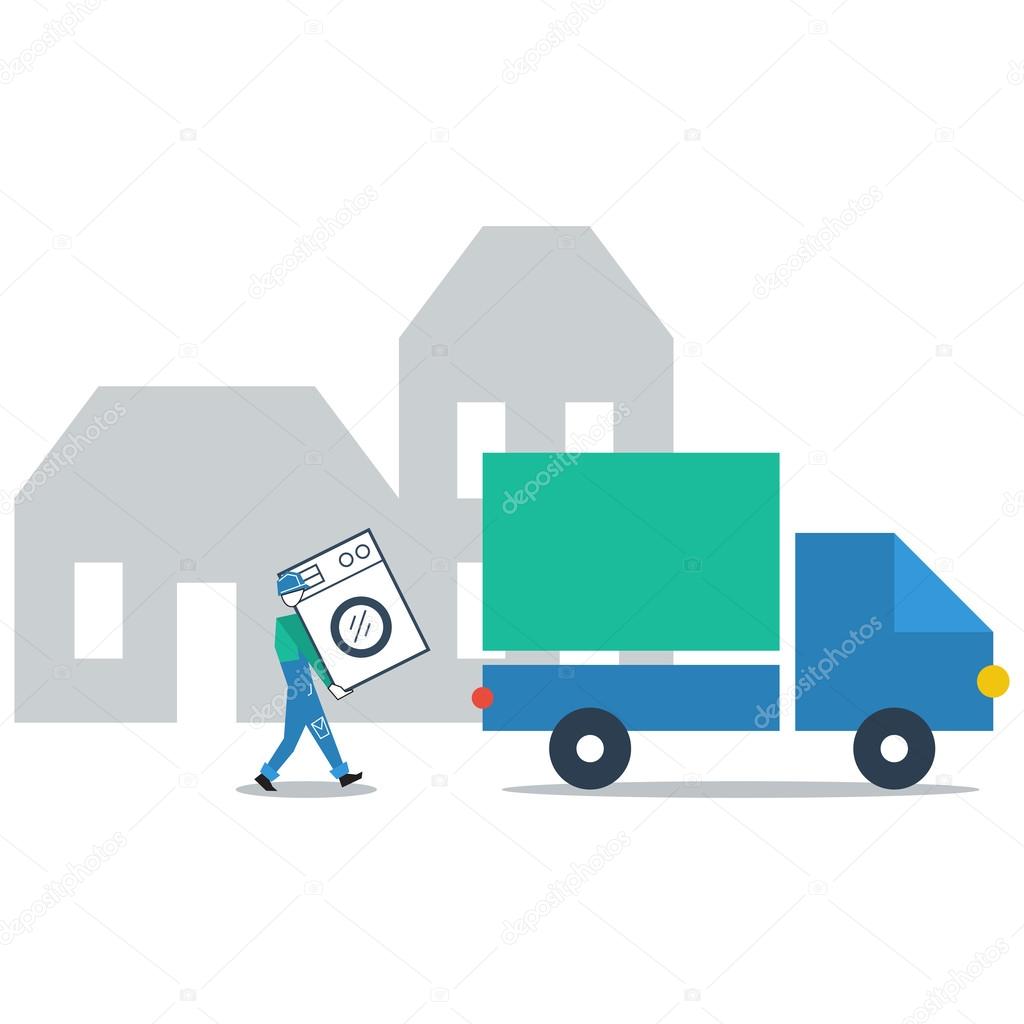 Washing machine delivery Stock Vector Image by ©Stmool 65257395