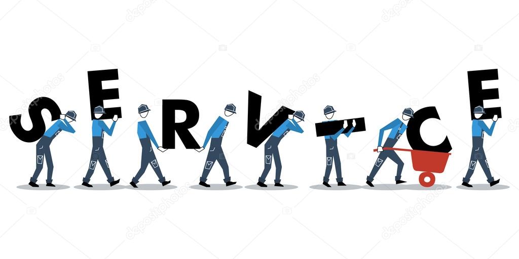 Workers carrying letters